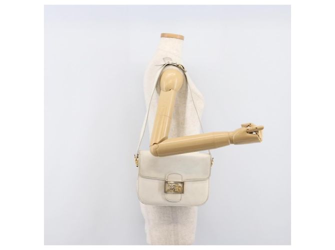 Céline CELINE Schultertasche aus Leder Weiß Gold Auth ep15980 Golden - Ansicht 31