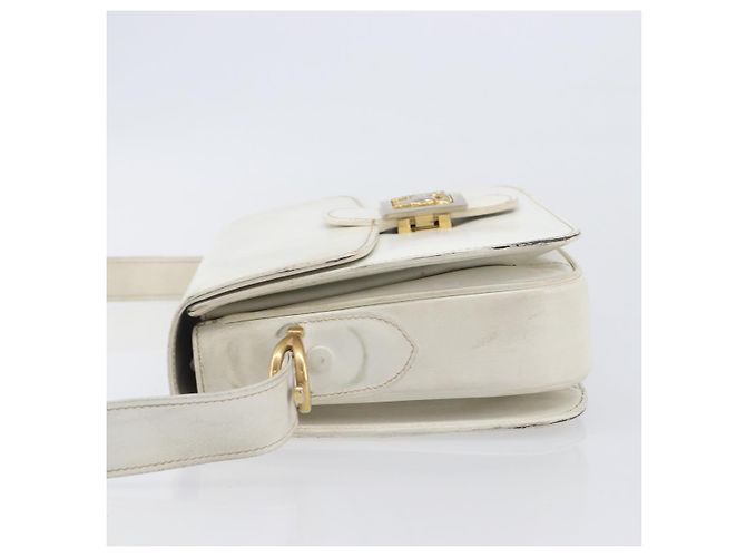 Céline CELINE Schultertasche aus Leder Weiß Gold Auth ep15980 Golden - Ansicht 8