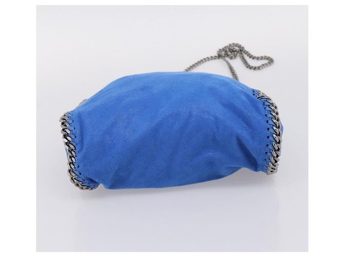Stella Mc Cartney Borsa Stella MacCartney Chain Falabella Suede Blue Silver 371223 Auth 206343A Argento - vista 11