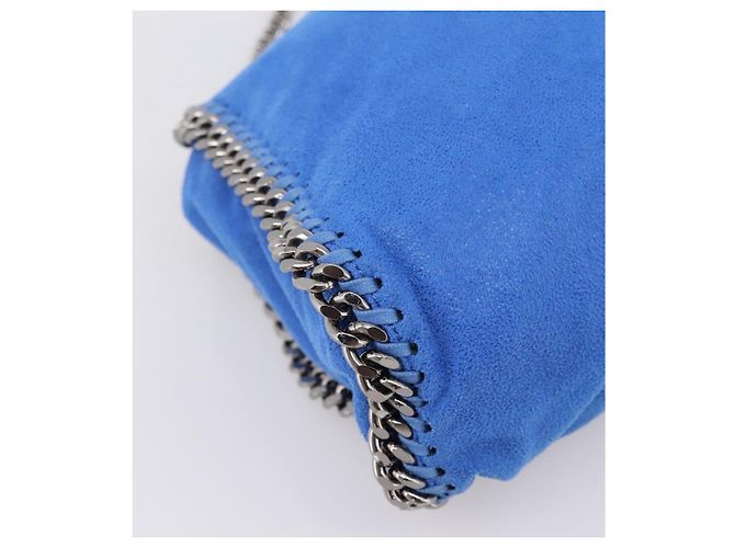 Stella Mc Cartney Borsa Stella MacCartney Chain Falabella Suede Blue Silver 371223 Auth 206343A Argento - vista 13