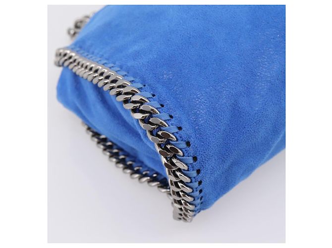Stella Mc Cartney Borsa Stella MacCartney Chain Falabella Suede Blue Silver 371223 Auth 206343A Argento - vista 15