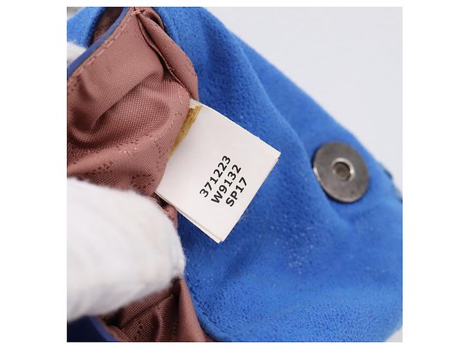 Stella Mc Cartney Borsa Stella MacCartney Chain Falabella Suede Blue Silver 371223 Auth 206343A Argento - vista 21