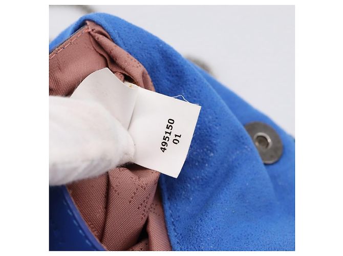 Stella Mc Cartney Borsa Stella MacCartney Chain Falabella Suede Blue Silver 371223 Auth 206343A Argento - vista 22