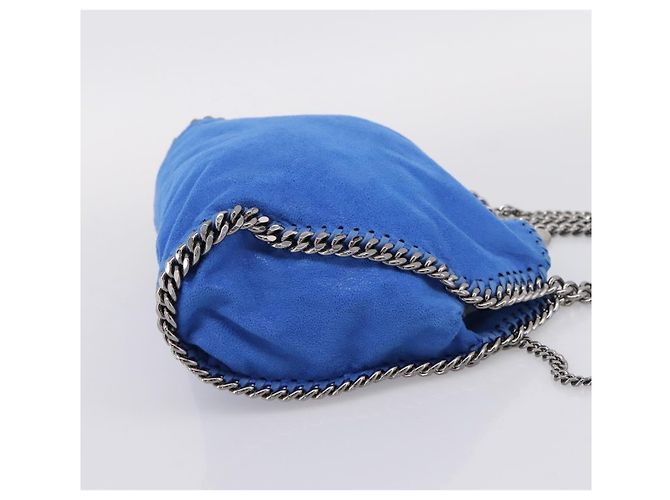 Stella Mc Cartney Borsa Stella MacCartney Chain Falabella Suede Blue Silver 371223 Auth 206343A Argento - vista 5