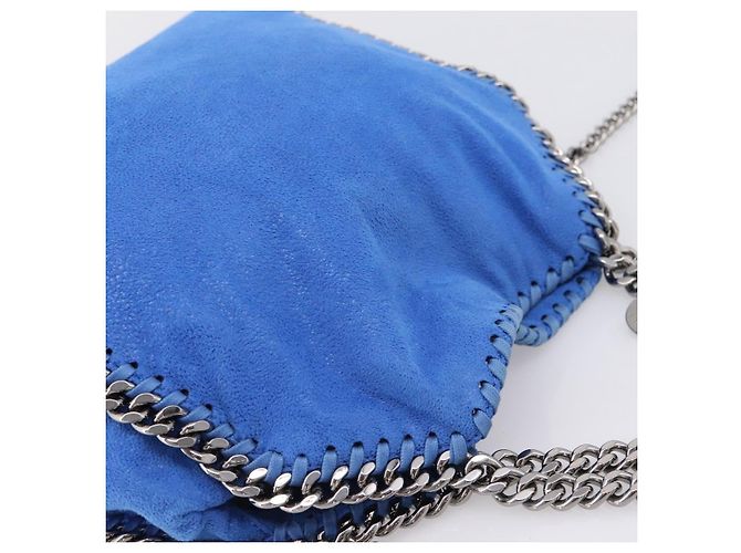 Stella Mc Cartney Borsa Stella MacCartney Chain Falabella Suede Blue Silver 371223 Auth 206343A Argento - vista 6
