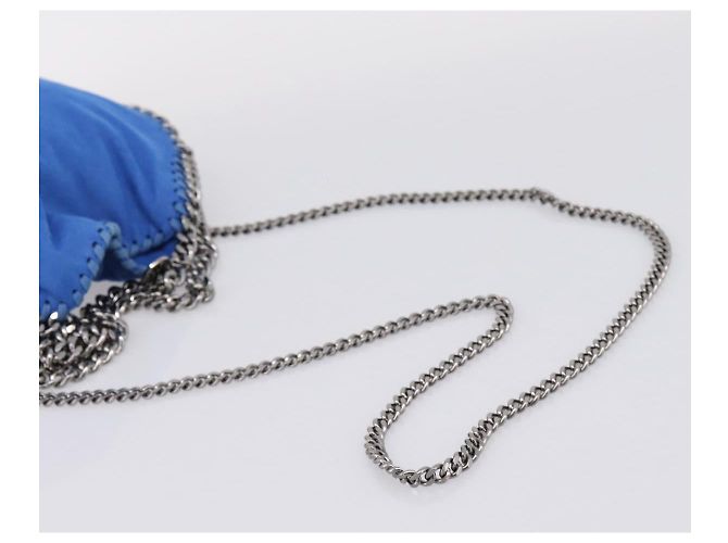 Stella Mc Cartney Borsa Stella MacCartney Chain Falabella Suede Blue Silver 371223 Auth 206343A Argento - vista 9