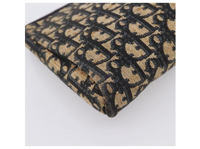 Borsa a Pochette Christian Dior Trotter Canvas Navy Gold Auth ep16080 D'oro Blu navy - vista 11
