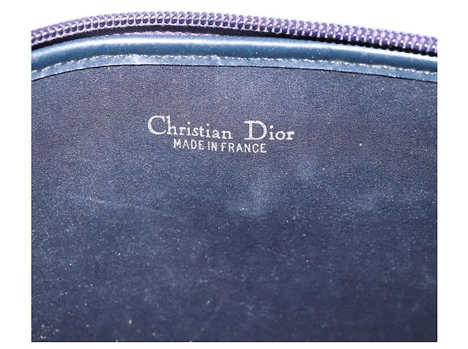 Borsa a Pochette Christian Dior Trotter Canvas Navy Gold Auth ep16080 D'oro Blu navy - vista 13