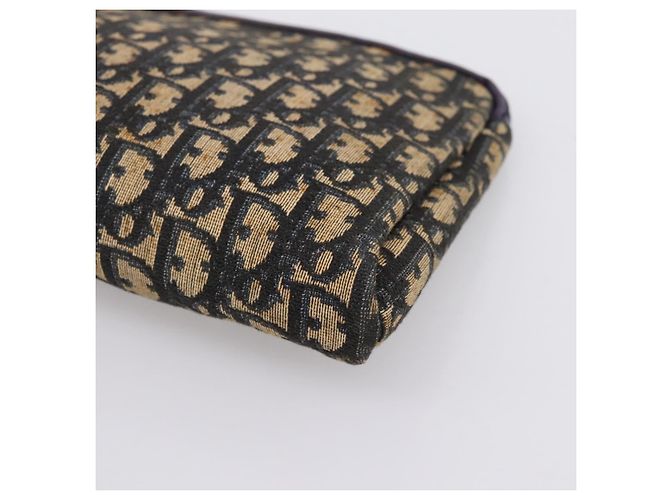 Borsa a Pochette Christian Dior Trotter Canvas Navy Gold Auth ep16080 D'oro Blu navy - vista 8
