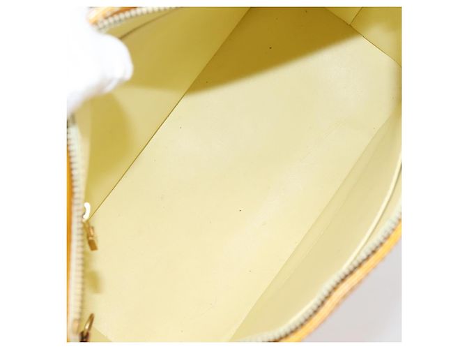 Borsa LOUIS VUITTON Monogram Vernis Houston Lime Yellow M91055 LV Auth ep16061 D'oro - vista 11