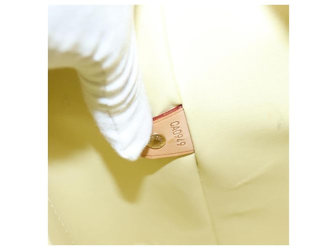 Borsa LOUIS VUITTON Monogram Vernis Houston Lime Yellow M91055 LV Auth ep16061 D'oro - vista 12