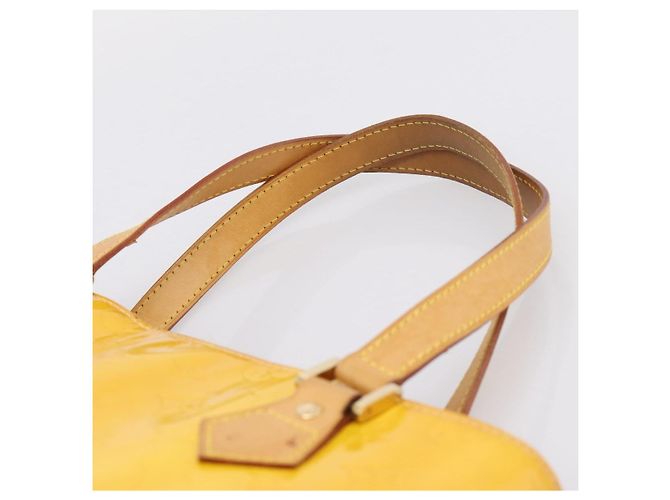 Borsa LOUIS VUITTON Monogram Vernis Houston Lime Yellow M91055 LV Auth ep16061 D'oro - vista 14