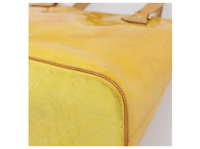 Borsa LOUIS VUITTON Monogram Vernis Houston Lime Yellow M91055 LV Auth ep16061 D'oro - vista 15