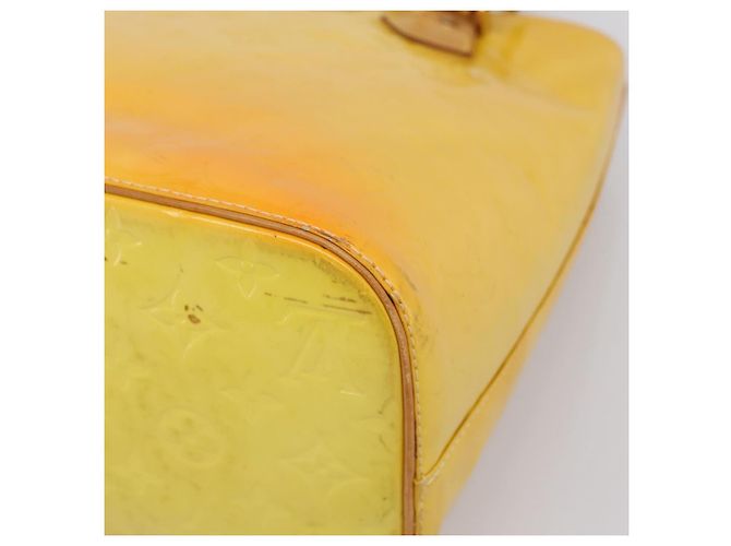 Borsa LOUIS VUITTON Monogram Vernis Houston Lime Yellow M91055 LV Auth ep16061 D'oro - vista 17