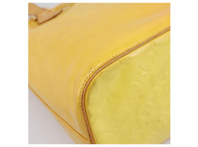 Borsa LOUIS VUITTON Monogram Vernis Houston Lime Yellow M91055 LV Auth ep16061 D'oro - vista 18