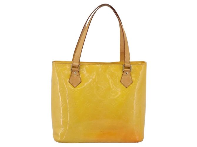 Borsa LOUIS VUITTON Monogram Vernis Houston Lime Yellow M91055 LV Auth ep16061 D'oro - vista 2