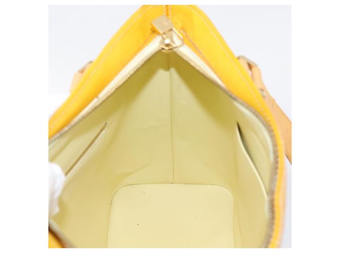 Borsa LOUIS VUITTON Monogram Vernis Houston Lime Yellow M91055 LV Auth ep16061 D'oro - vista 21