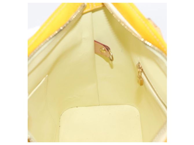 Borsa LOUIS VUITTON Monogram Vernis Houston Lime Yellow M91055 LV Auth ep16061 D'oro - vista 22