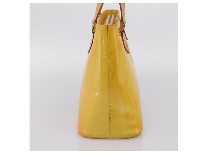 Borsa LOUIS VUITTON Monogram Vernis Houston Lime Yellow M91055 LV Auth ep16061 D'oro - vista 3
