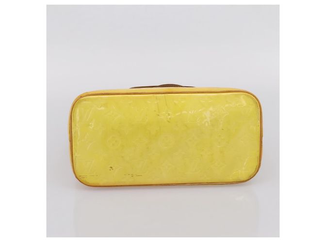 Borsa LOUIS VUITTON Monogram Vernis Houston Lime Yellow M91055 LV Auth ep16061 D'oro - vista 5