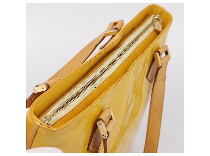 Borsa LOUIS VUITTON Monogram Vernis Houston Lime Yellow M91055 LV Auth ep16061 D'oro - vista 7
