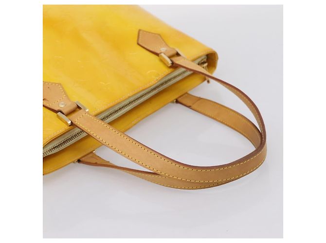Borsa LOUIS VUITTON Monogram Vernis Houston Lime Yellow M91055 LV Auth ep16061 D'oro - vista 8
