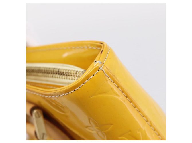 Borsa LOUIS VUITTON Monogram Vernis Houston Lime Yellow M91055 LV Auth ep16061 D'oro - vista 9
