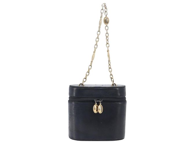 Borsa a mano con catena Christian Dior in pelle nera e oro Auth bs37240 Nero - vista 2