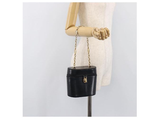 Borsa a mano con catena Christian Dior in pelle nera e oro Auth bs37240 Nero - vista 22