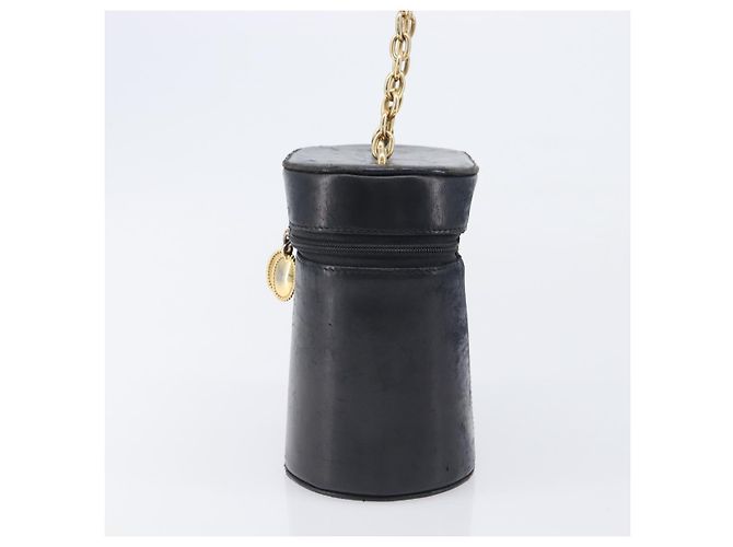 Borsa a mano con catena Christian Dior in pelle nera e oro Auth bs37240 Nero - vista 4
