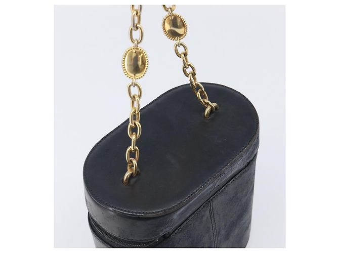 Borsa a mano con catena Christian Dior in pelle nera e oro Auth bs37240 Nero - vista 6