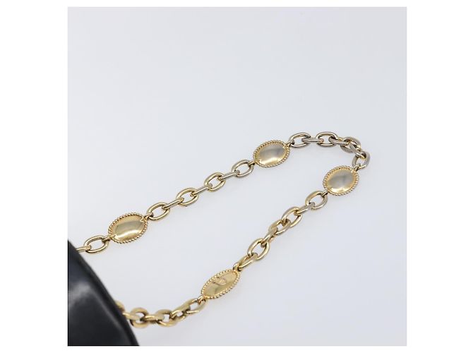 Borsa a mano con catena Christian Dior in pelle nera e oro Auth bs37240 Nero - vista 8