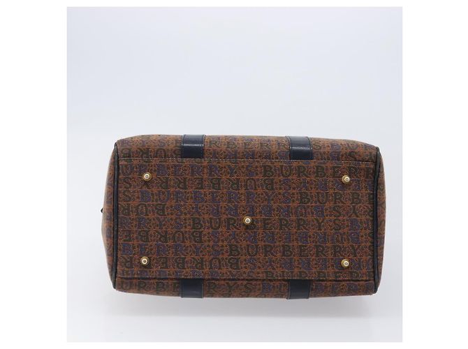 Borsa Boston Burberrys Canvas Gold Brown Auth 206076A Marrone D'oro - vista 10