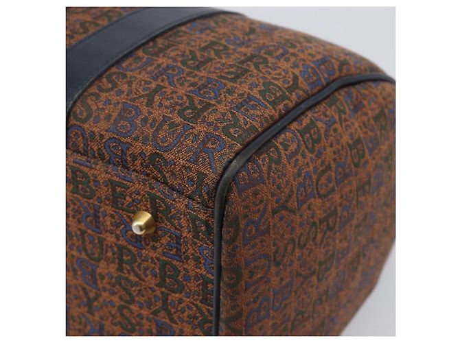 Borsa Boston Burberrys Canvas Gold Brown Auth 206076A Marrone D'oro - vista 11