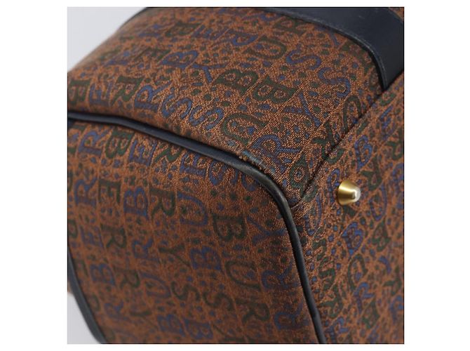 Borsa Boston Burberrys Canvas Gold Brown Auth 206076A Marrone D'oro - vista 12