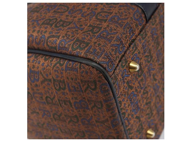 Borsa Boston Burberrys Canvas Gold Brown Auth 206076A Marrone D'oro - vista 14
