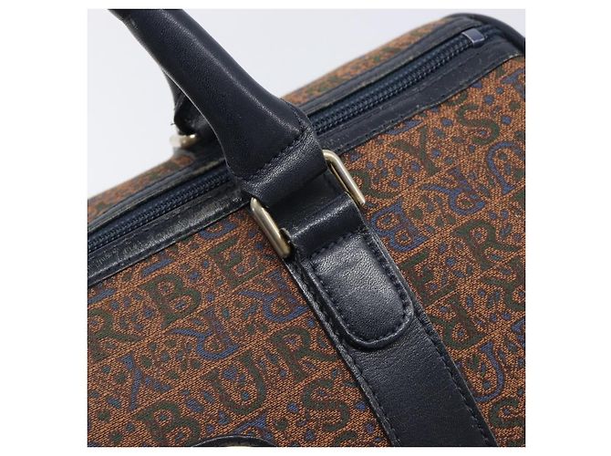Borsa Boston Burberrys Canvas Gold Brown Auth 206076A Marrone D'oro - vista 16