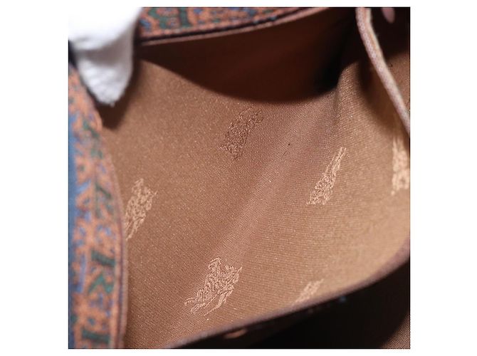 Borsa Boston Burberrys Canvas Gold Brown Auth 206076A Marrone D'oro - vista 22