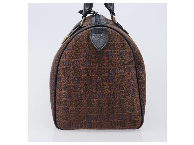 Borsa Boston Burberrys Canvas Gold Brown Auth 206076A Marrone D'oro - vista 4