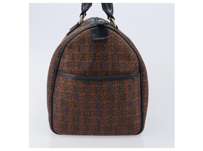 Borsa Boston Burberrys Canvas Gold Brown Auth 206076A Marrone D'oro - vista 5