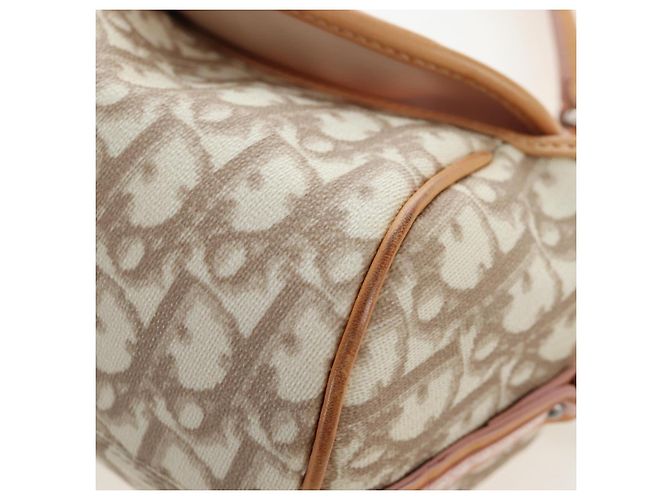 Borsa Christian Dior Trotter Canvas Romantic Chain Bag PVC Beige Argento Auth 202506SAM - vista 15