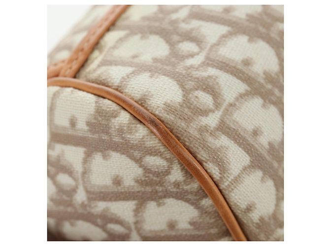 Borsa Christian Dior Trotter Canvas Romantic Chain Bag PVC Beige Argento Auth 202506SAM - vista 16