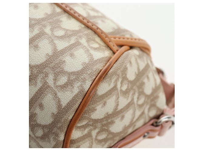 Borsa Christian Dior Trotter Canvas Romantic Chain Bag PVC Beige Argento Auth 202506SAM - vista 17