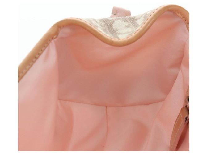 Borsa Christian Dior Trotter Canvas Romantic Chain Bag PVC Beige Argento Auth 202506SAM - vista 23