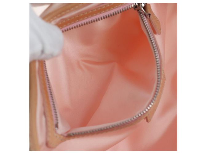 Borsa Christian Dior Trotter Canvas Romantic Chain Bag PVC Beige Argento Auth 202506SAM - vista 27