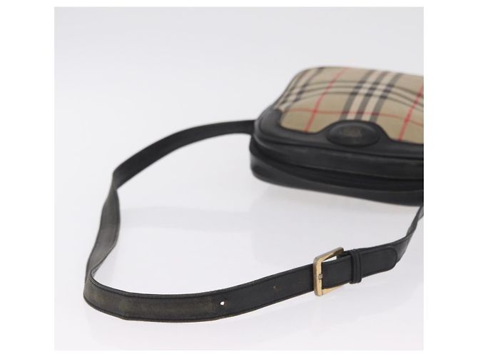 Borsa a tracolla Burberrys Nova Check Canvas Beige Gold Tone Auth mr3013 - vista 10