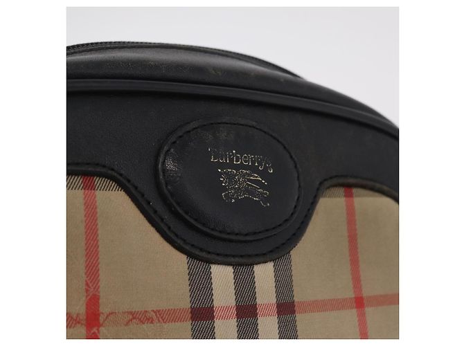 Borsa a tracolla Burberrys Nova Check Canvas Beige Gold Tone Auth mr3013 - vista 21