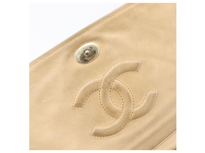 Borsa a tracolla CHANEL Matelasse in rafia beige e oro CC Auth bs37394 D'oro - vista 20
