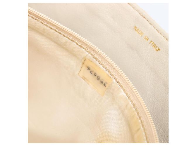 Borsa a tracolla CHANEL Matelasse in rafia beige e oro CC Auth bs37394 D'oro - vista 28
