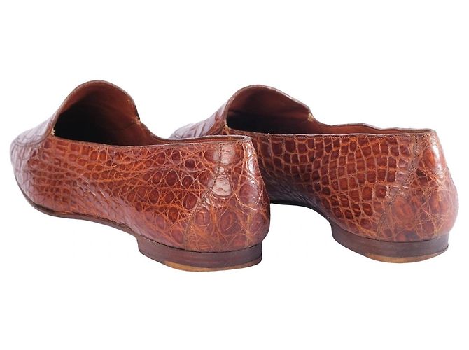Mocassini Prada Vintage in pelle esotica marrone - vista 3